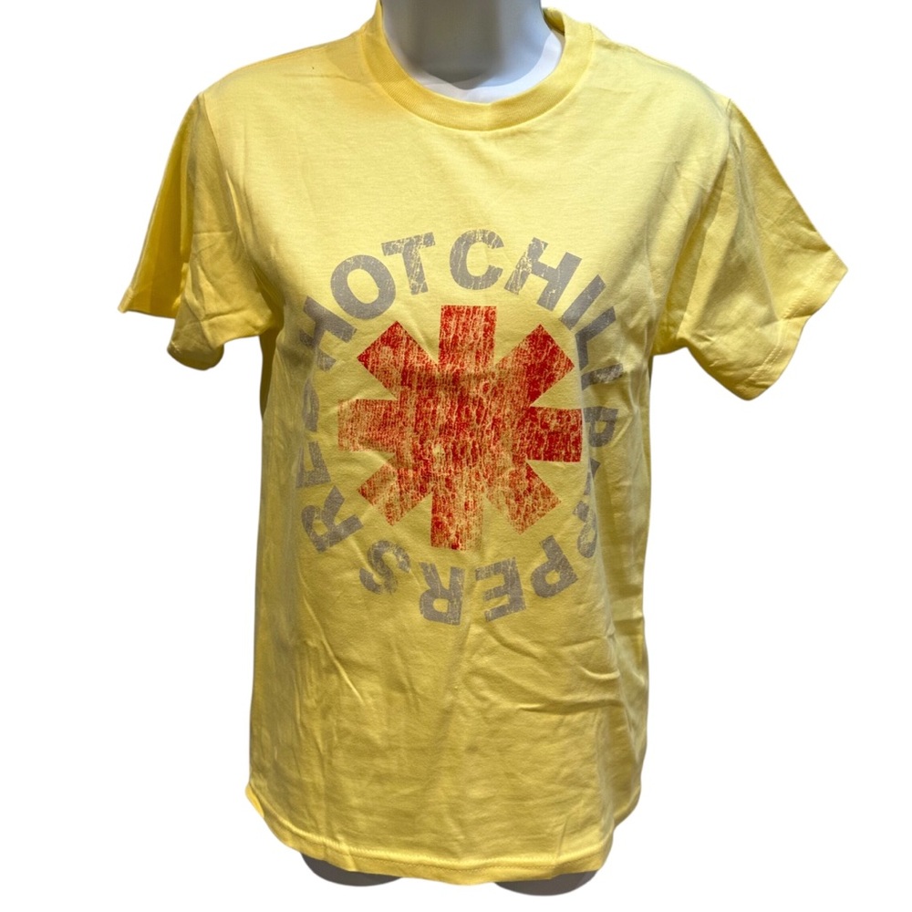 Red Hot Chili Peppers Branded Graphic Tee Band Tee Yellow Size Small NWOT